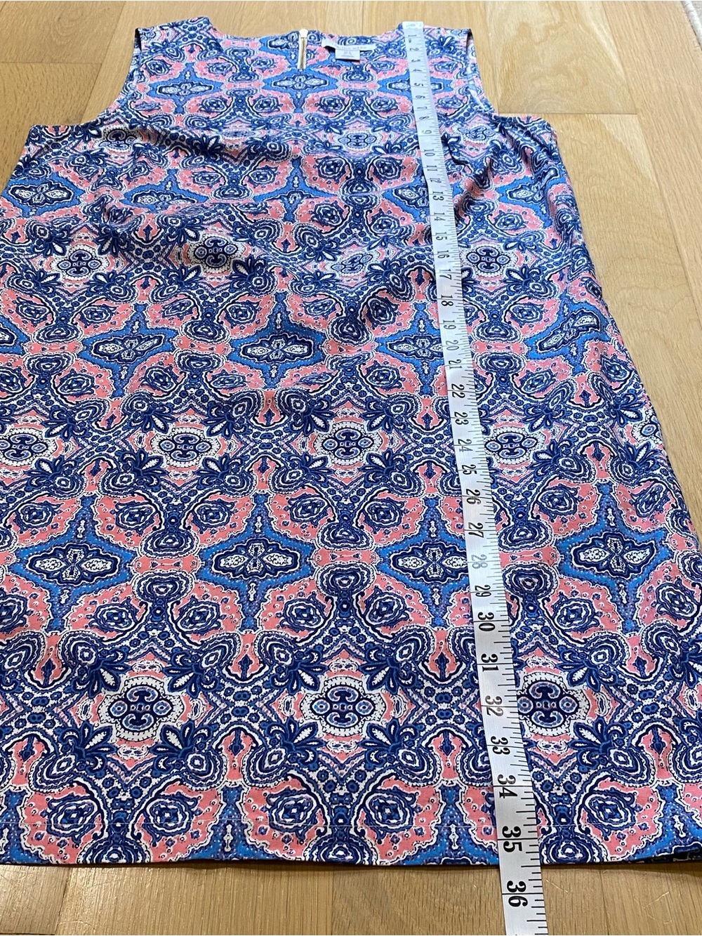 Tabitha Webb Sleeveless Paisley Shift Dress with Pockets Blue Pink Size 6 - Picture 14 of 15